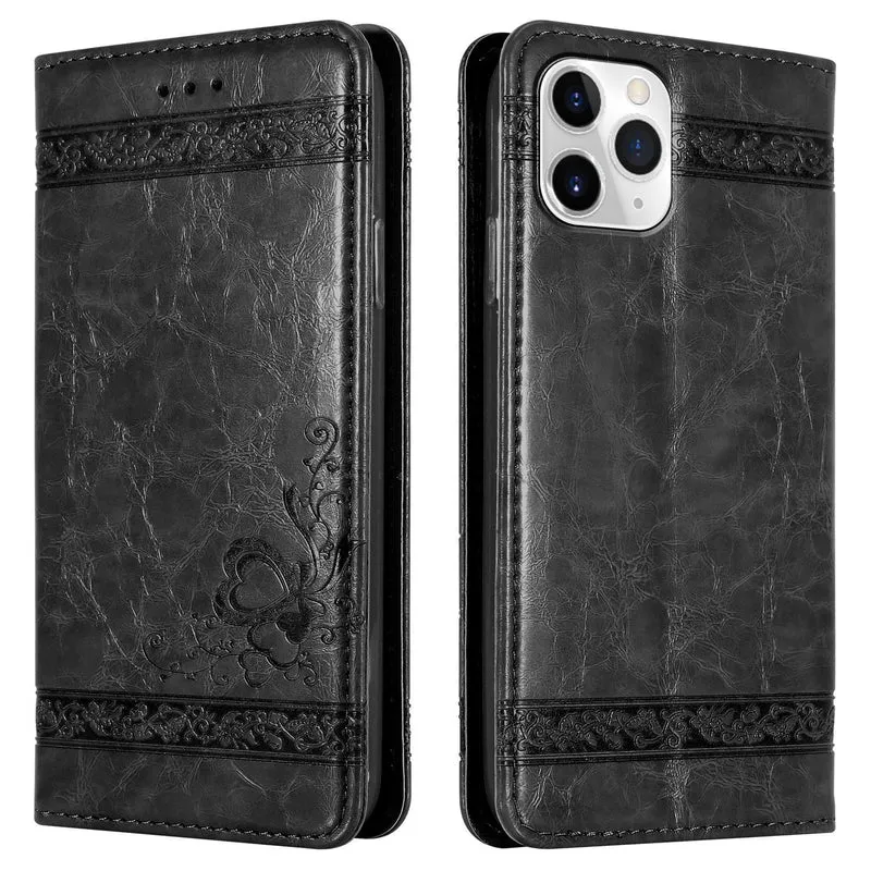 Cadorabo Hülle kompatibel mit Apple iPhone 11 PRO mit Ornamenten - Schutzhülle mit Magnetverschluss, Standfunktion und Kartenfach