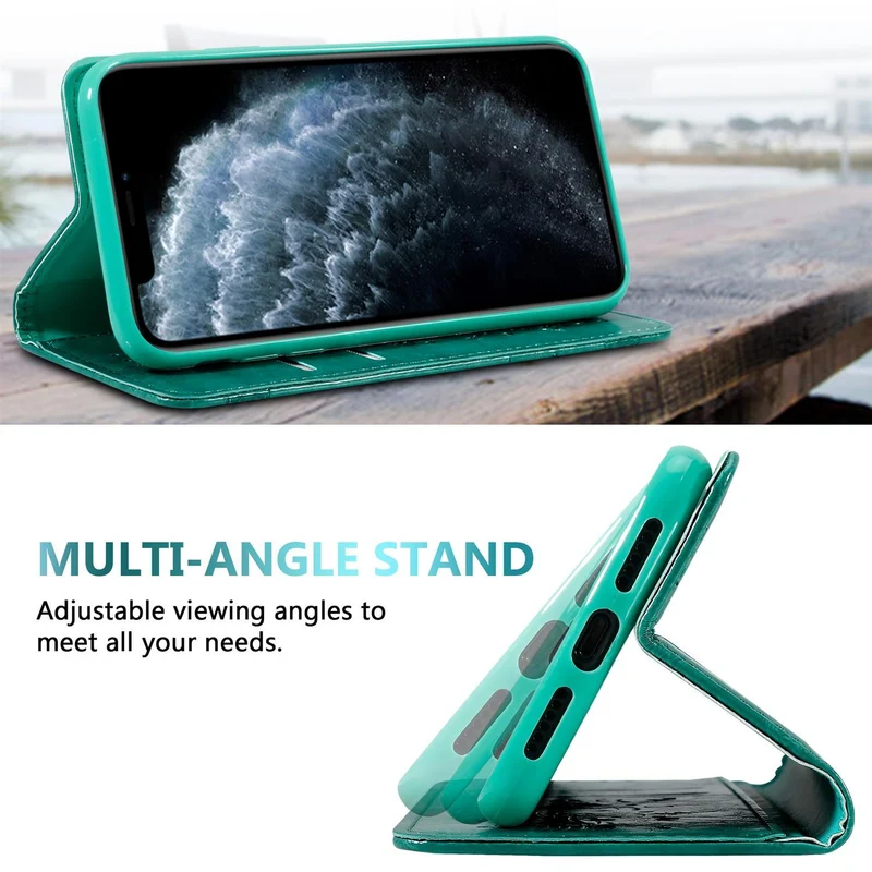 Cadorabo Hülle kompatibel mit Apple iPhone 11 PRO mit Ornamenten - Schutzhülle mit Magnetverschluss, Standfunktion und Kartenfach