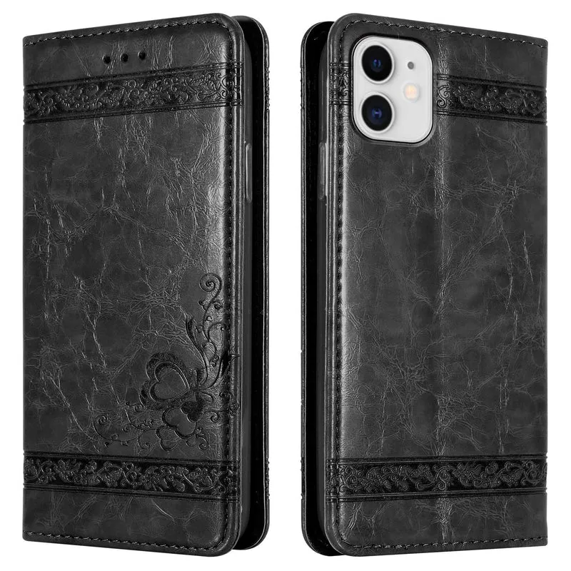 Cadorabo Hülle kompatibel mit Apple iPhone 11 mit Ornamenten - Schutzhülle mit Magnetverschluss, Standfunktion und Kartenfach