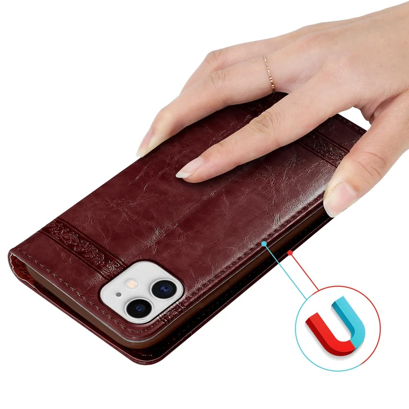 Cadorabo Hülle kompatibel mit Apple iPhone 11 mit Ornamenten - Schutzhülle mit Magnetverschluss, Standfunktion und Kartenfach