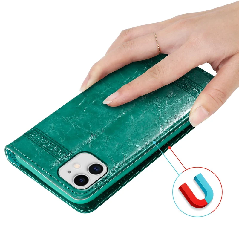Cadorabo Hülle kompatibel mit Apple iPhone 11 mit Ornamenten - Schutzhülle mit Magnetverschluss, Standfunktion und Kartenfach