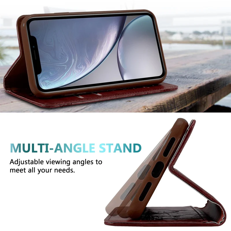 Cadorabo Hülle kompatibel mit Apple iPhone XR mit Ornamenten - Schutzhülle mit Magnetverschluss, Standfunktion und Kartenfach