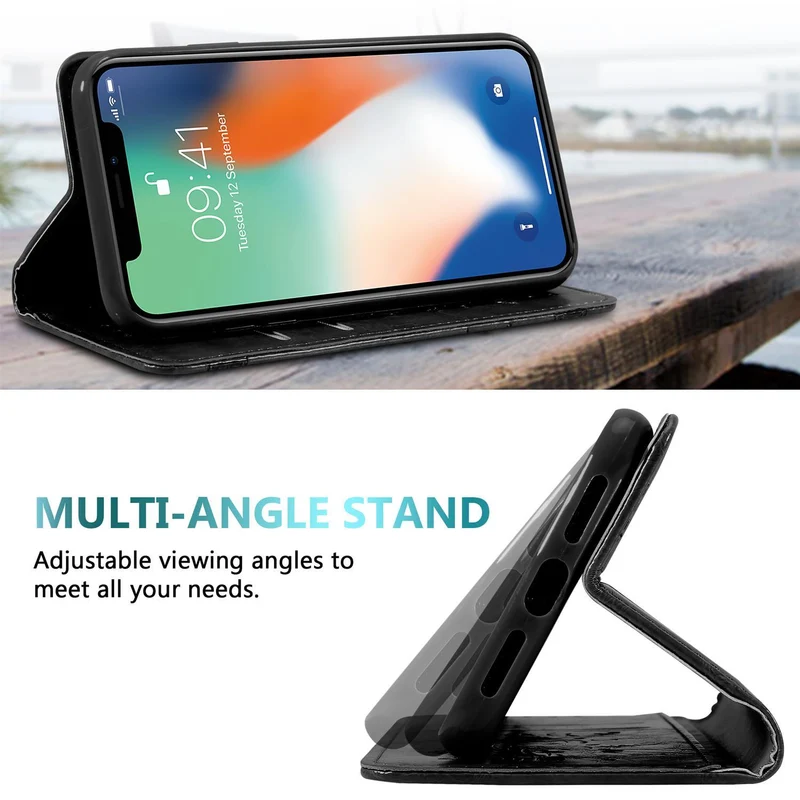 Cadorabo Hülle kompatibel mit Apple iPhone XS MAX mit Ornamenten - Schutzhülle mit Magnetverschluss, Standfunktion und Kartenfach