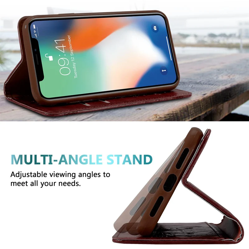 Cadorabo Hülle kompatibel mit Apple iPhone XS MAX mit Ornamenten - Schutzhülle mit Magnetverschluss, Standfunktion und Kartenfach