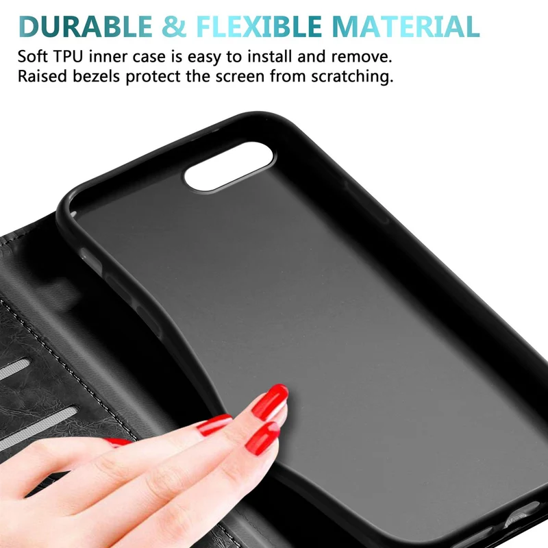 Cadorabo Hülle kompatibel mit Apple iPhone 7 PLUS / 7S PLUS / 8 PLUS mit Ornamenten - Schutzhülle mit Magnetverschluss, Standfunktion und Kartenfach