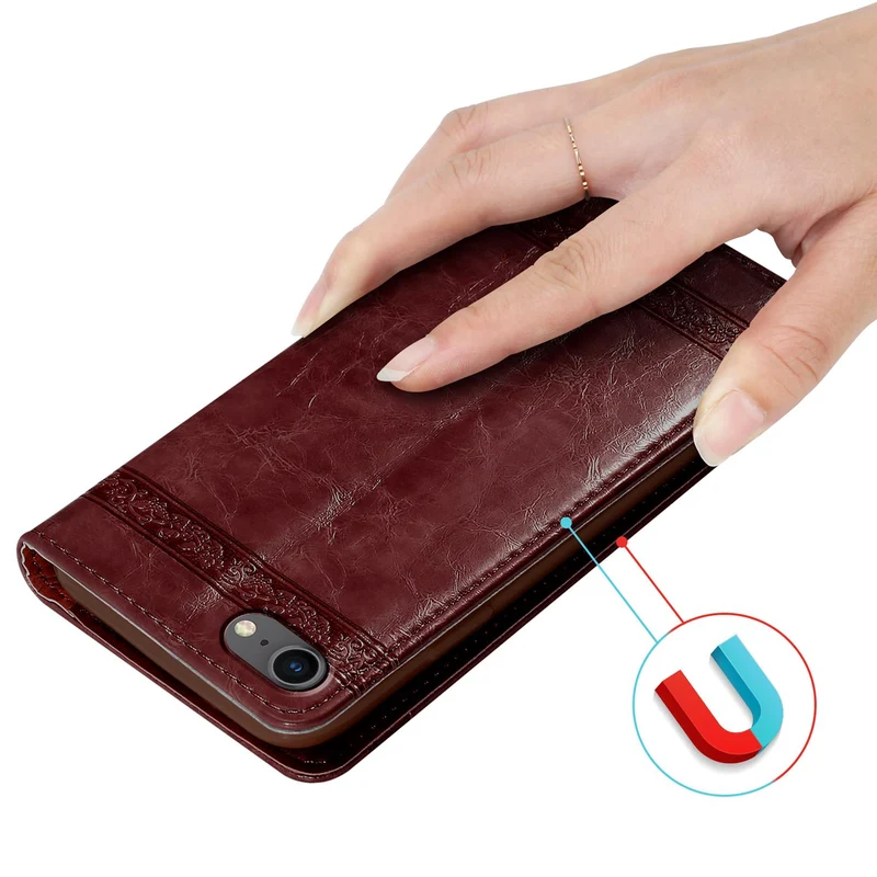 Cadorabo Hülle kompatibel mit Apple iPhone 7 / 7S / 8 / SE 2020 mit Ornamenten - Schutzhülle mit Magnetverschluss, Standfunktion und Kartenfach