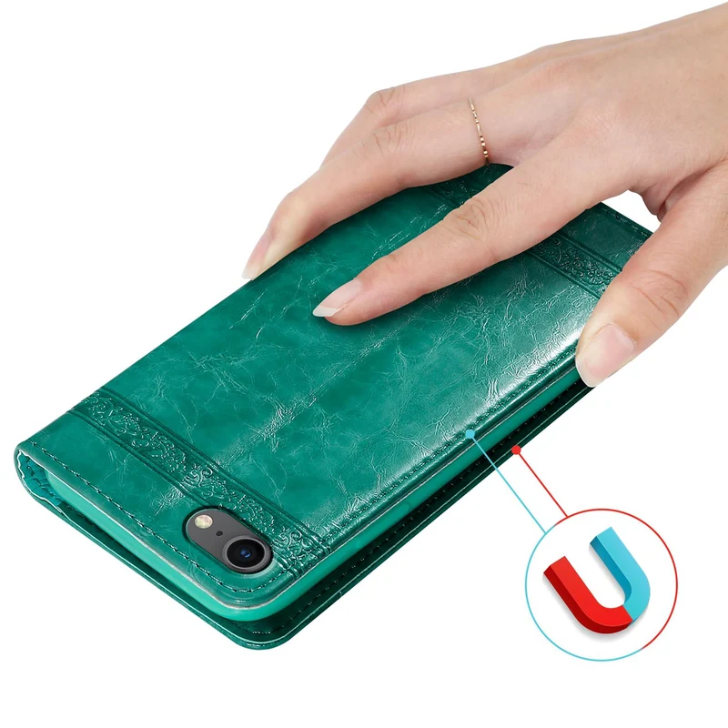 Cadorabo Hülle kompatibel mit Apple iPhone 7 / 7S / 8 / SE 2020 mit Ornamenten - Schutzhülle mit Magnetverschluss, Standfunktion und Kartenfach