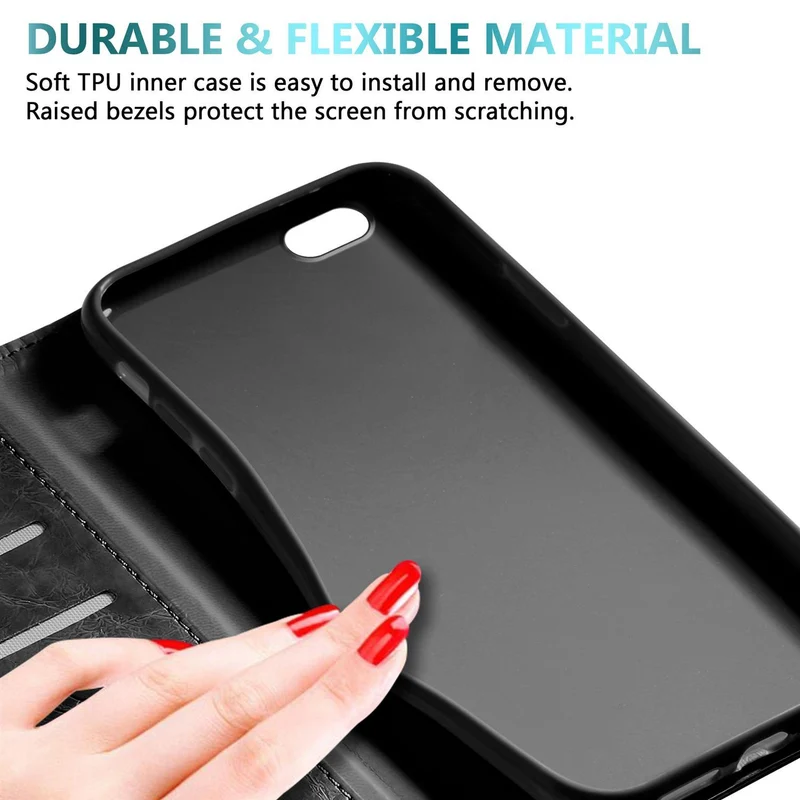 Cadorabo Hülle kompatibel mit Apple iPhone 6 PLUS / 6S PLUS mit Ornamenten - Schutzhülle mit Magnetverschluss, Standfunktion und Kartenfach