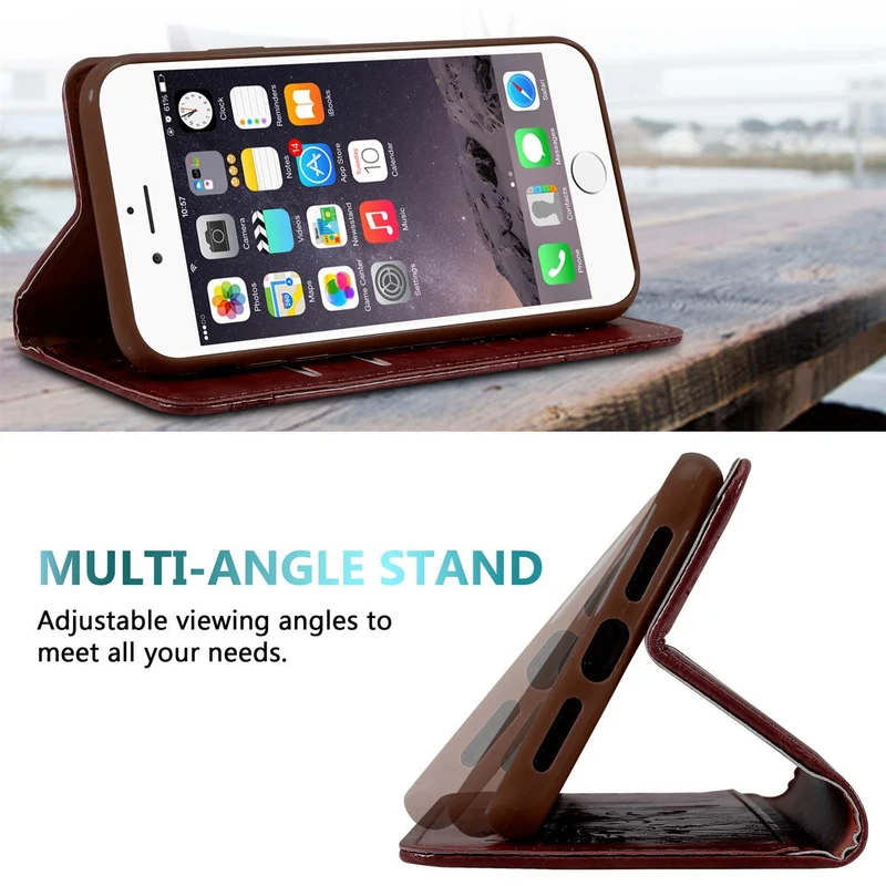 Cadorabo Hülle kompatibel mit Apple iPhone 6 PLUS / 6S PLUS mit Ornamenten - Schutzhülle mit Magnetverschluss, Standfunktion und Kartenfach