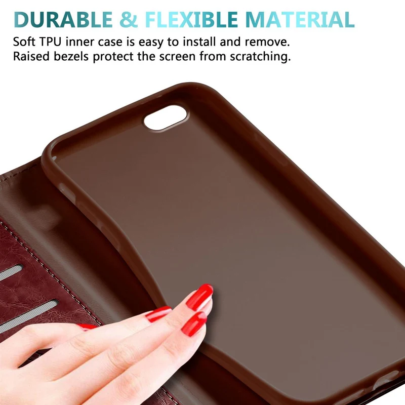 Cadorabo Hülle kompatibel mit Apple iPhone 6 PLUS / 6S PLUS mit Ornamenten - Schutzhülle mit Magnetverschluss, Standfunktion und Kartenfach