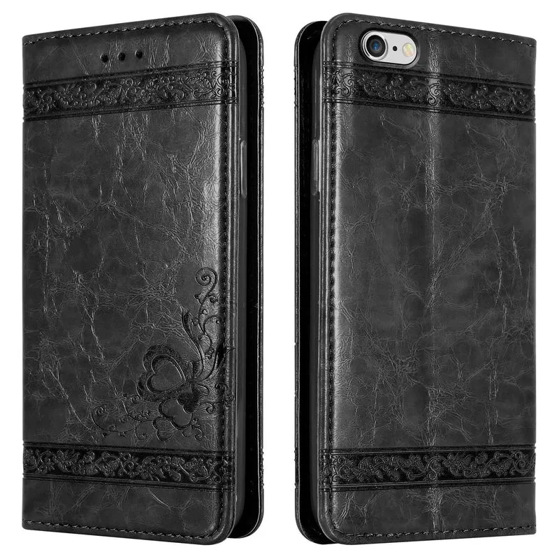 Cadorabo Hülle kompatibel mit Apple iPhone 6 / 6S mit Ornamenten - Schutzhülle mit Magnetverschluss, Standfunktion und Kartenfach