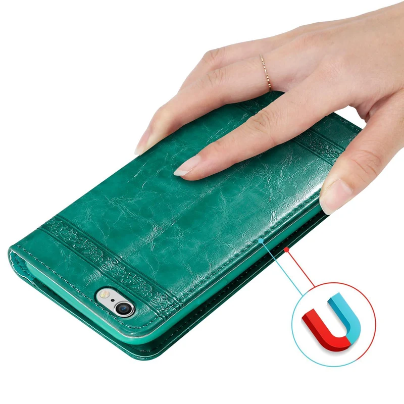 Cadorabo Hülle kompatibel mit Apple iPhone 6 / 6S mit Ornamenten - Schutzhülle mit Magnetverschluss, Standfunktion und Kartenfach