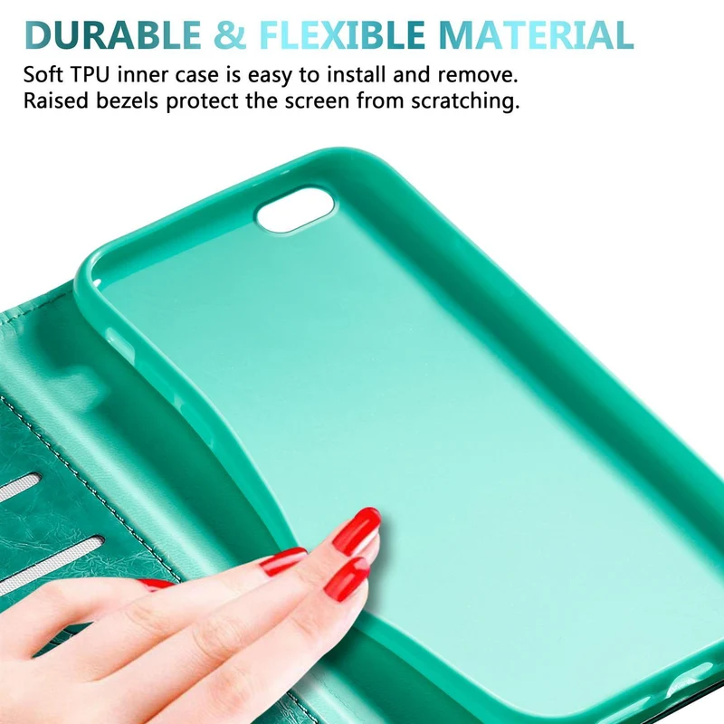 Cadorabo Hülle kompatibel mit Apple iPhone 6 / 6S mit Ornamenten - Schutzhülle mit Magnetverschluss, Standfunktion und Kartenfach