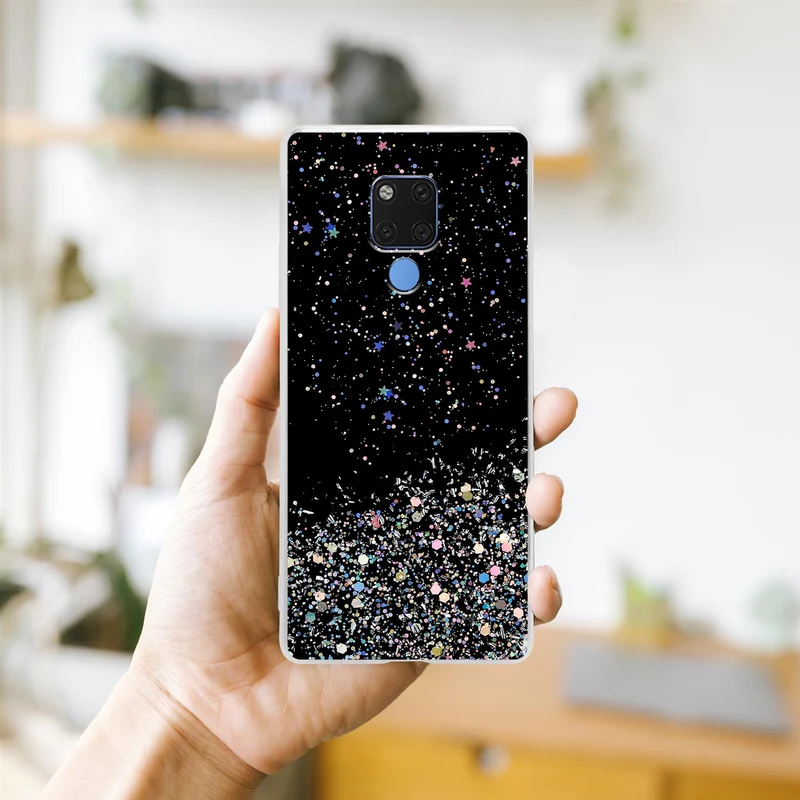Cadorabo Hülle kompatibel mit Huawei MATE 20 Schutzhülle aus flexiblem TPU Silikon mit funkelnden Glitter
