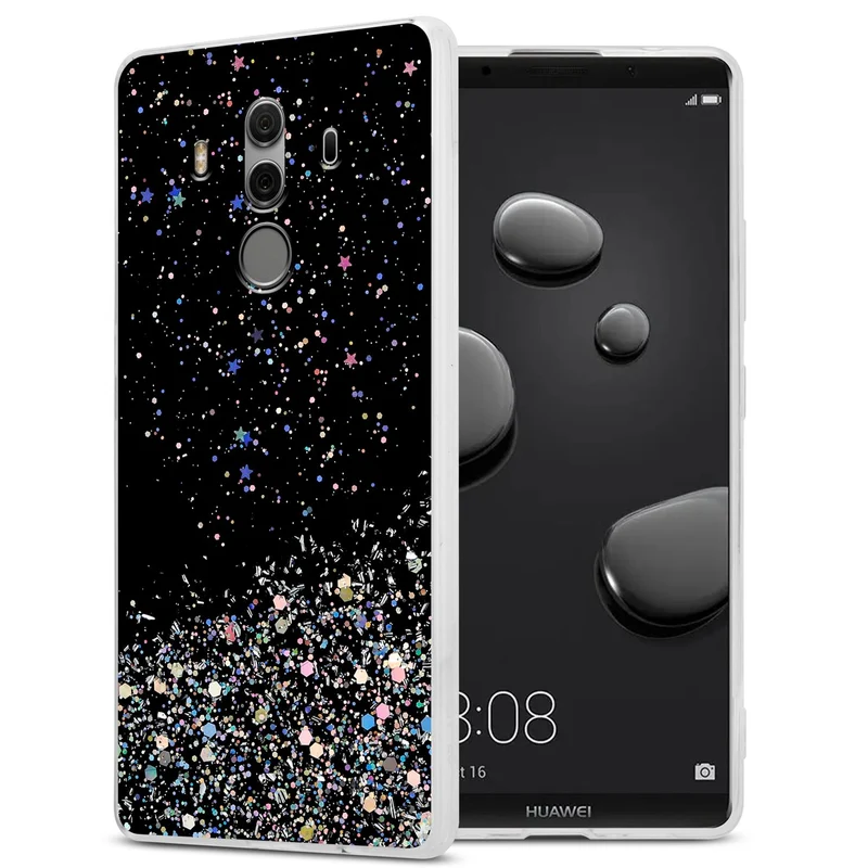 Cadorabo Hülle kompatibel mit Huawei MATE 10 PRO Schutzhülle aus flexiblem TPU Silikon mit funkelnden Glitter