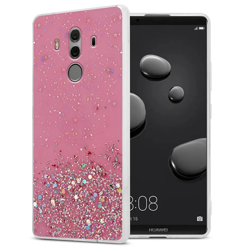 Cadorabo Hülle kompatibel mit Huawei MATE 10 PRO Schutzhülle aus flexiblem TPU Silikon mit funkelnden Glitter