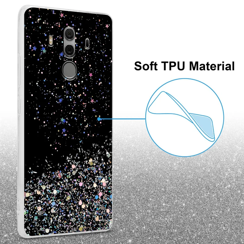 Cadorabo Hülle kompatibel mit Huawei MATE 10 PRO Schutzhülle aus flexiblem TPU Silikon mit funkelnden Glitter