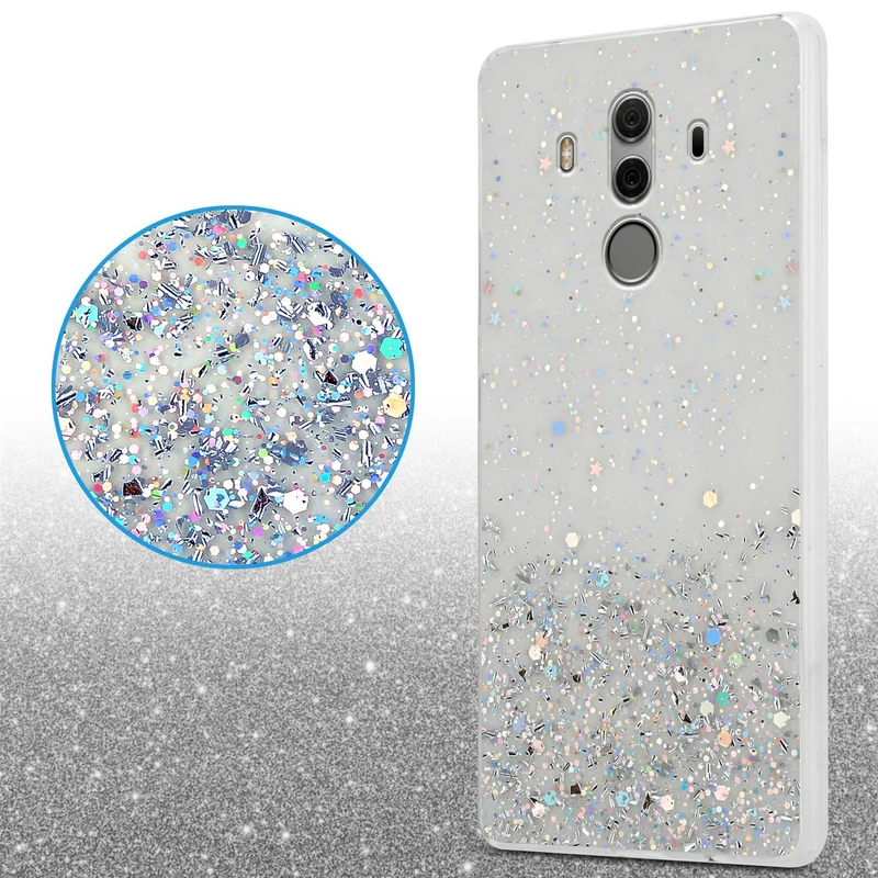 Cadorabo Hülle kompatibel mit Huawei MATE 10 PRO Schutzhülle aus flexiblem TPU Silikon mit funkelnden Glitter