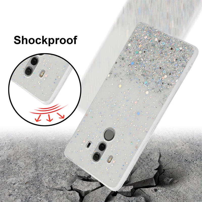 Cadorabo Hülle kompatibel mit Huawei MATE 10 PRO Schutzhülle aus flexiblem TPU Silikon mit funkelnden Glitter