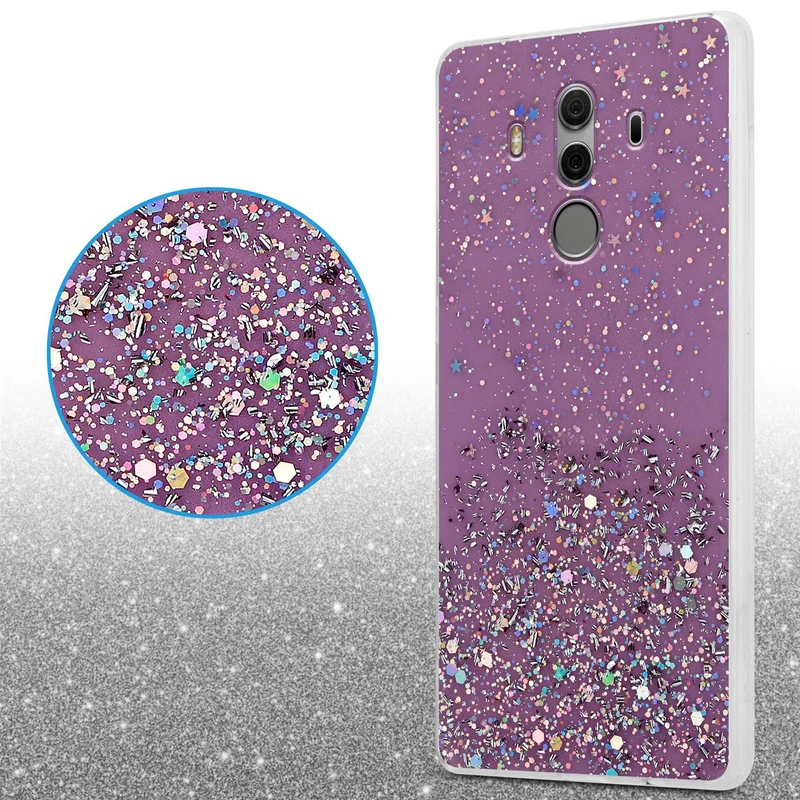 Cadorabo Hülle kompatibel mit Huawei MATE 10 PRO Schutzhülle aus flexiblem TPU Silikon mit funkelnden Glitter