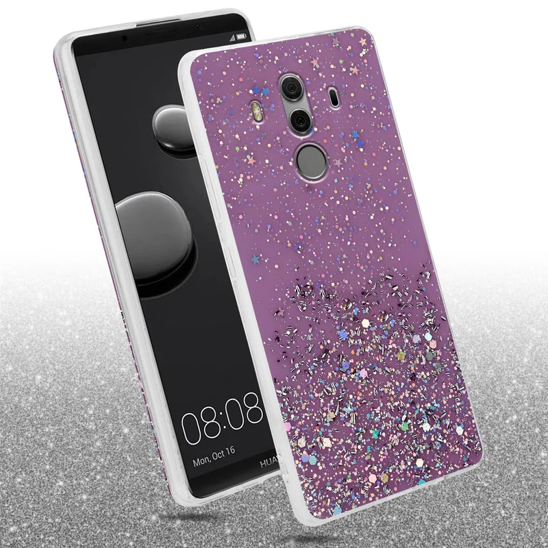 Cadorabo Hülle kompatibel mit Huawei MATE 10 PRO Schutzhülle aus flexiblem TPU Silikon mit funkelnden Glitter