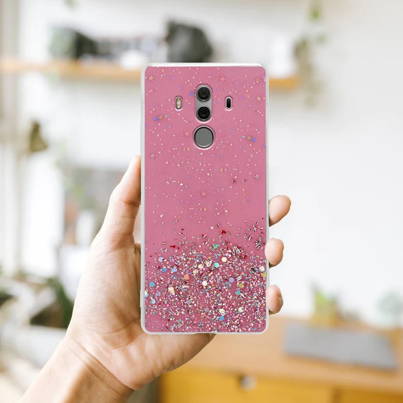 Cadorabo Hülle kompatibel mit Huawei MATE 10 PRO Schutzhülle aus flexiblem TPU Silikon mit funkelnden Glitter