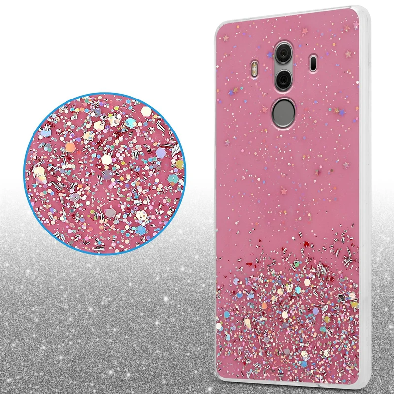 Cadorabo Hülle kompatibel mit Huawei MATE 10 PRO Schutzhülle aus flexiblem TPU Silikon mit funkelnden Glitter