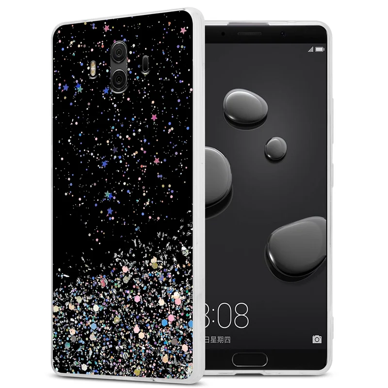 Cadorabo Hülle kompatibel mit Huawei MATE 10 / NOVA 2i Schutzhülle aus flexiblem TPU Silikon mit funkelnden Glitter