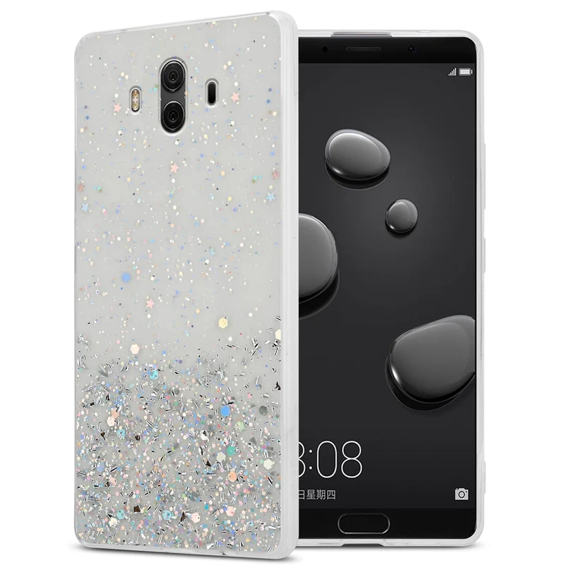 Cadorabo Hülle kompatibel mit Huawei MATE 10 / NOVA 2i Schutzhülle aus flexiblem TPU Silikon mit funkelnden Glitter