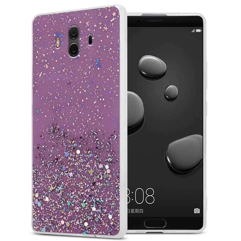 Cadorabo Hülle kompatibel mit Huawei MATE 10 / NOVA 2i Schutzhülle aus flexiblem TPU Silikon mit funkelnden Glitter