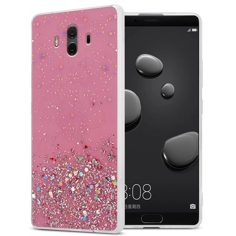 Cadorabo Hülle kompatibel mit Huawei MATE 10 / NOVA 2i Schutzhülle aus flexiblem TPU Silikon mit funkelnden Glitter