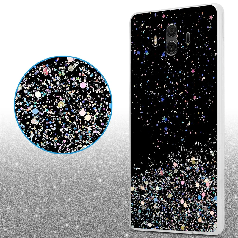 Cadorabo Hülle kompatibel mit Huawei MATE 10 / NOVA 2i Schutzhülle aus flexiblem TPU Silikon mit funkelnden Glitter