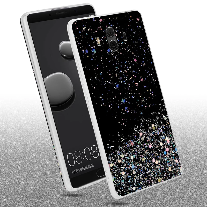 Cadorabo Hülle kompatibel mit Huawei MATE 10 / NOVA 2i Schutzhülle aus flexiblem TPU Silikon mit funkelnden Glitter