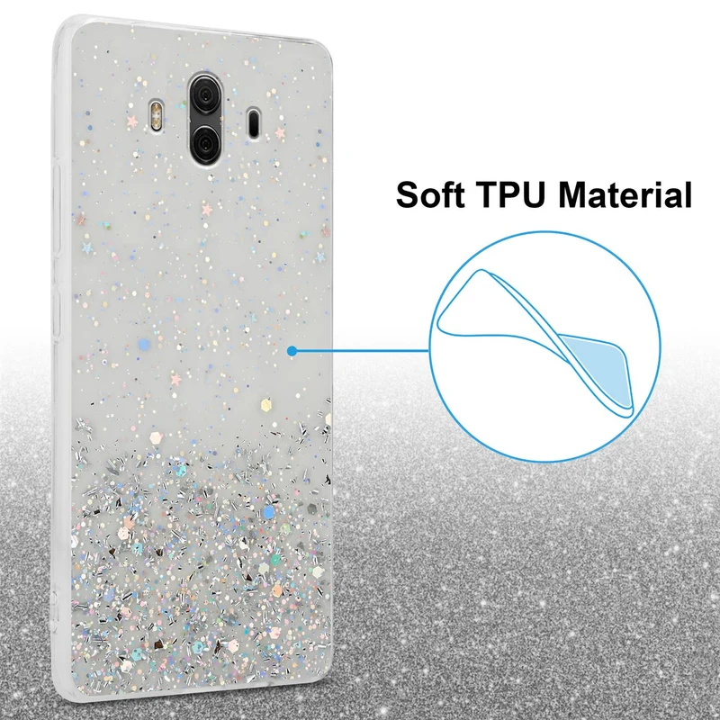 Cadorabo Hülle kompatibel mit Huawei MATE 10 / NOVA 2i Schutzhülle aus flexiblem TPU Silikon mit funkelnden Glitter