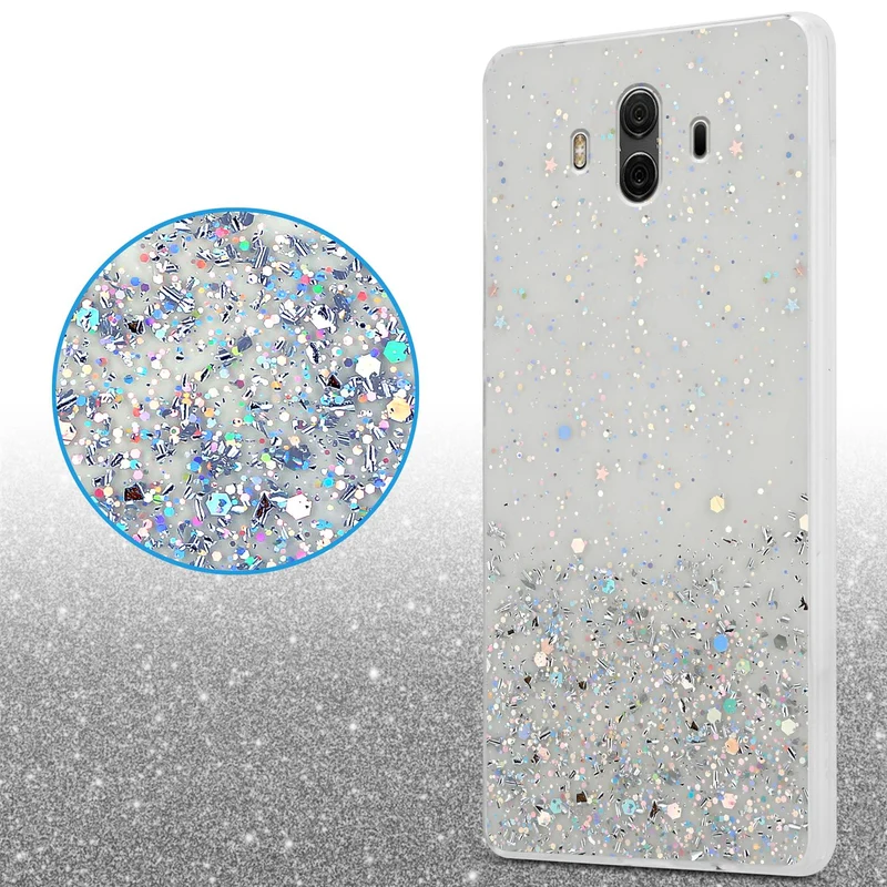 Cadorabo Hülle kompatibel mit Huawei MATE 10 / NOVA 2i Schutzhülle aus flexiblem TPU Silikon mit funkelnden Glitter