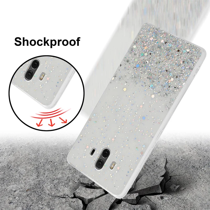 Cadorabo Hülle kompatibel mit Huawei MATE 10 / NOVA 2i Schutzhülle aus flexiblem TPU Silikon mit funkelnden Glitter