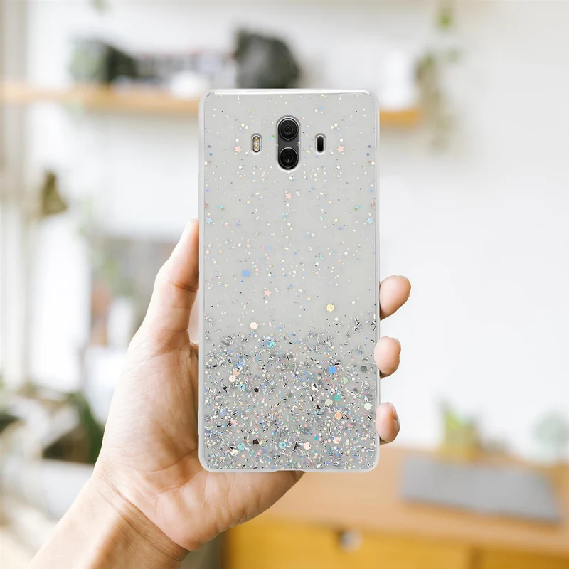 Cadorabo Hülle kompatibel mit Huawei MATE 10 / NOVA 2i Schutzhülle aus flexiblem TPU Silikon mit funkelnden Glitter