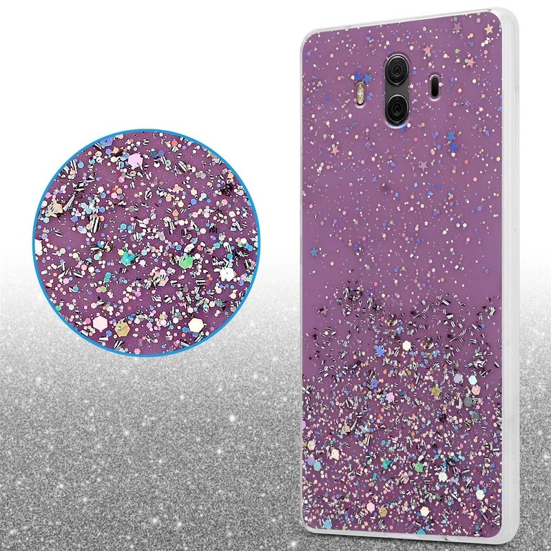 Cadorabo Hülle kompatibel mit Huawei MATE 10 / NOVA 2i Schutzhülle aus flexiblem TPU Silikon mit funkelnden Glitter
