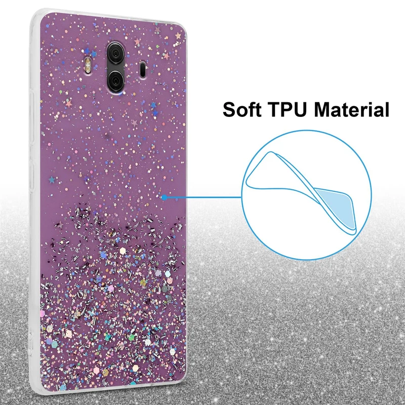 Cadorabo Hülle kompatibel mit Huawei MATE 10 / NOVA 2i Schutzhülle aus flexiblem TPU Silikon mit funkelnden Glitter
