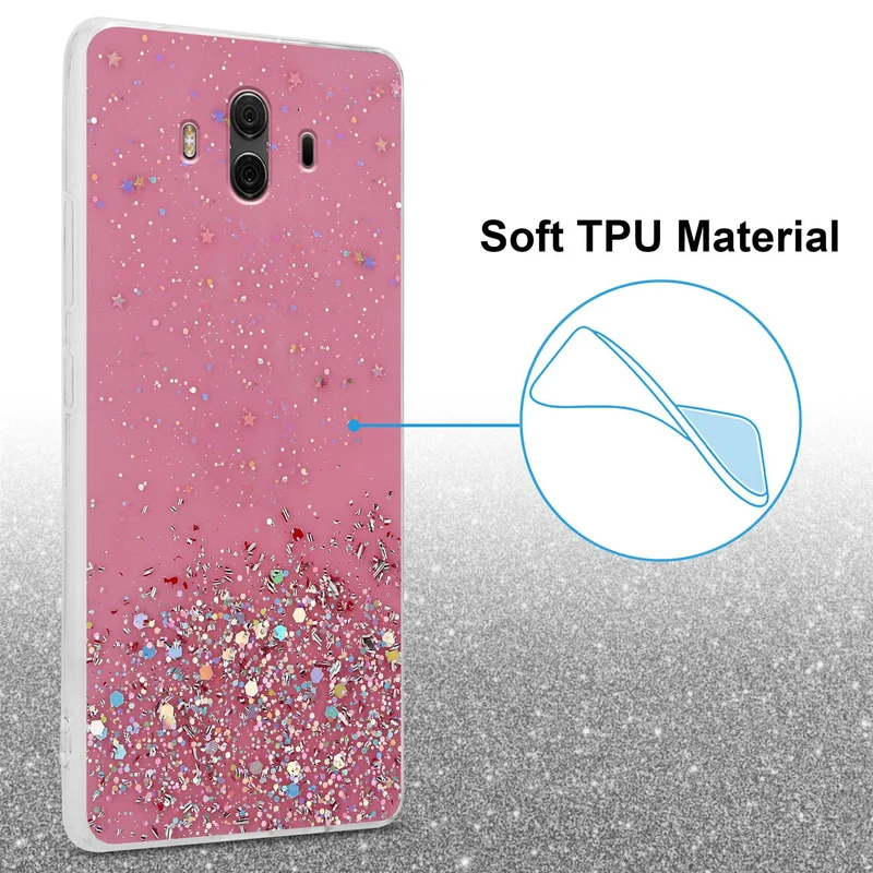 Cadorabo Hülle kompatibel mit Huawei MATE 10 / NOVA 2i Schutzhülle aus flexiblem TPU Silikon mit funkelnden Glitter