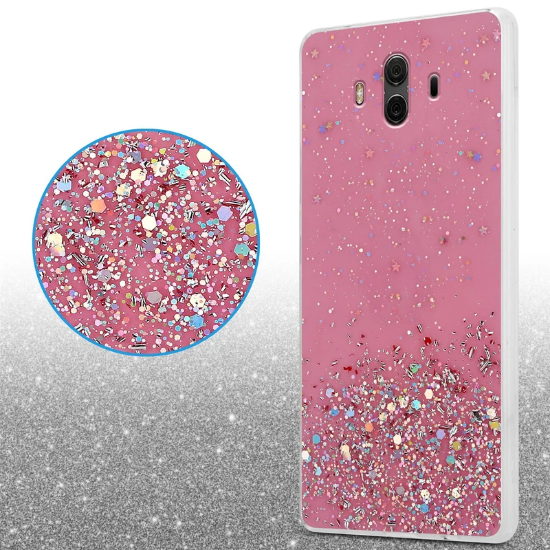 Cadorabo Hülle kompatibel mit Huawei MATE 10 / NOVA 2i Schutzhülle aus flexiblem TPU Silikon mit funkelnden Glitter