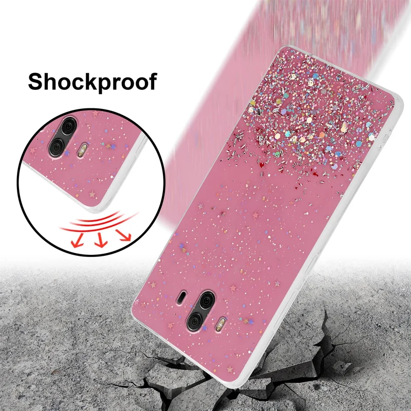 Cadorabo Hülle kompatibel mit Huawei MATE 10 / NOVA 2i Schutzhülle aus flexiblem TPU Silikon mit funkelnden Glitter