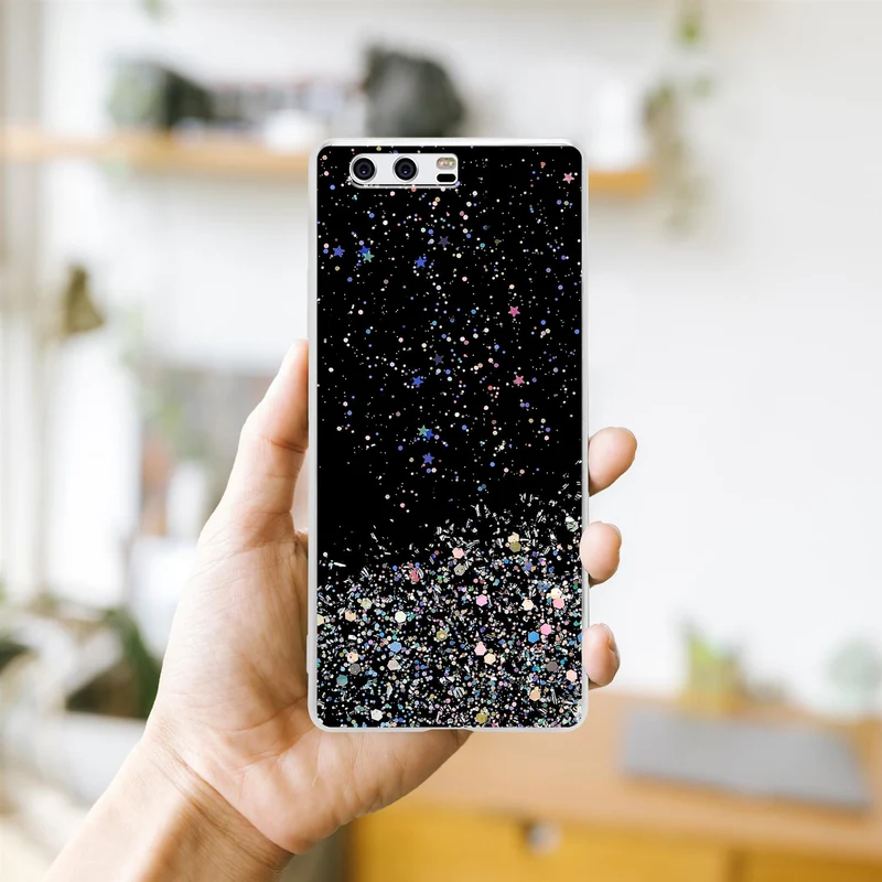 Cadorabo Hülle kompatibel mit Huawei P10 Schutzhülle aus flexiblem TPU Silikon mit funkelnden Glitter