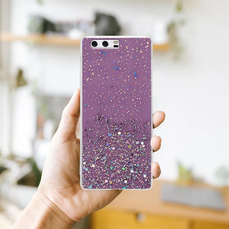 Cadorabo Hülle kompatibel mit Huawei P10 Schutzhülle aus flexiblem TPU Silikon mit funkelnden Glitter