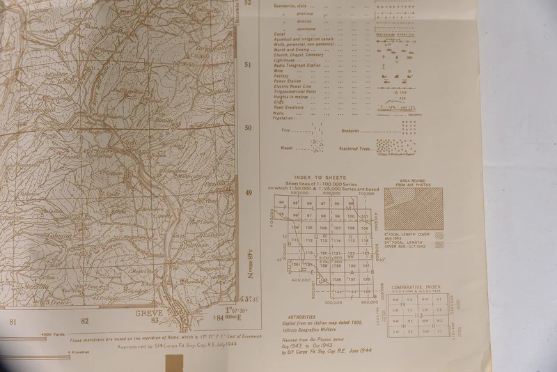 Militärkarte der US-Armee aus dem 2. Weltkrieg – Mercatale Val di Pesa (FI)
