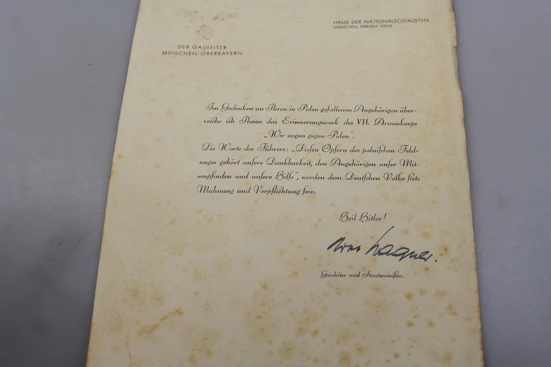 „Wir zog gegen Polen“ Autogramm Gauletier Josef Wagner