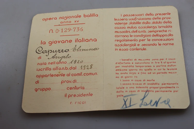 Karte „Junger Italiener“ XV° vz