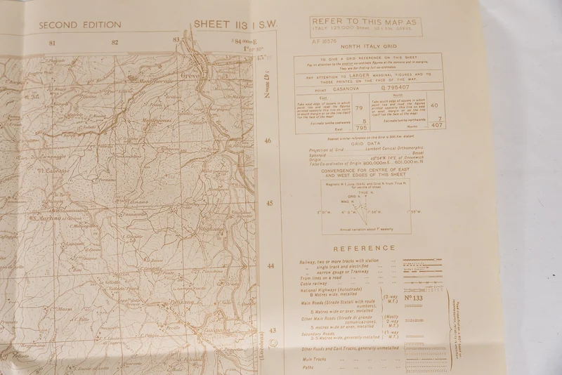 Militärkarte der US-Armee aus dem 2. Weltkrieg – Greve in Chianti (FI)