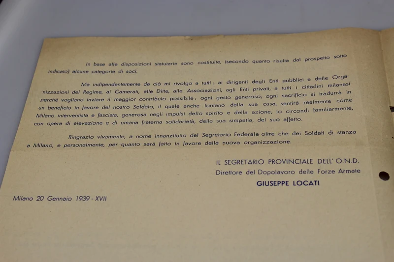 OND-Brief/Rundschreiben – Mailand