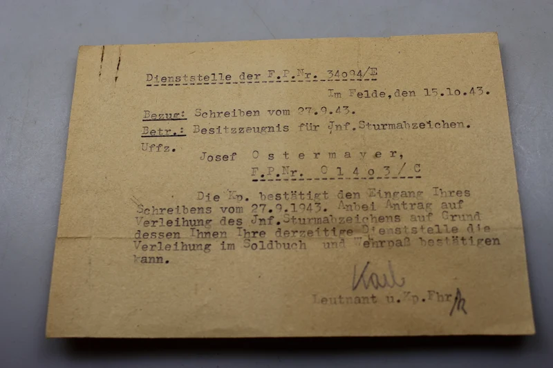 ISA-Auszeichnung für Offizier 1943